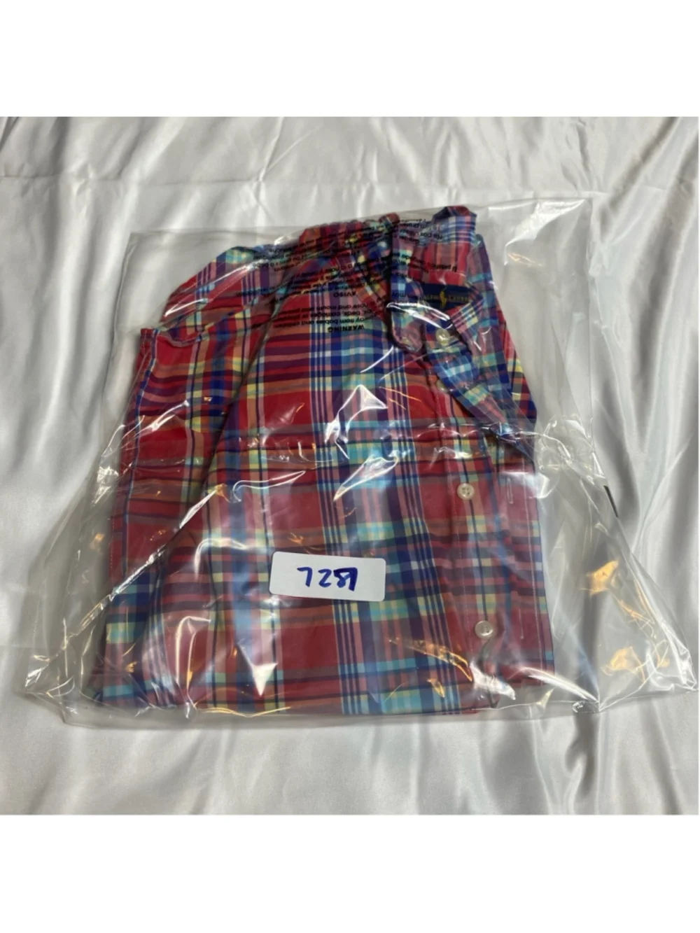 Boys Ralph Lauren Plaid Button Down Shirt L (14-16) Red Blue Yellow